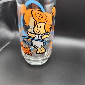 Vintage 1986 Flintstone Kids Wilma Pizza Hut Glass Tumbler Cartoon Collectible